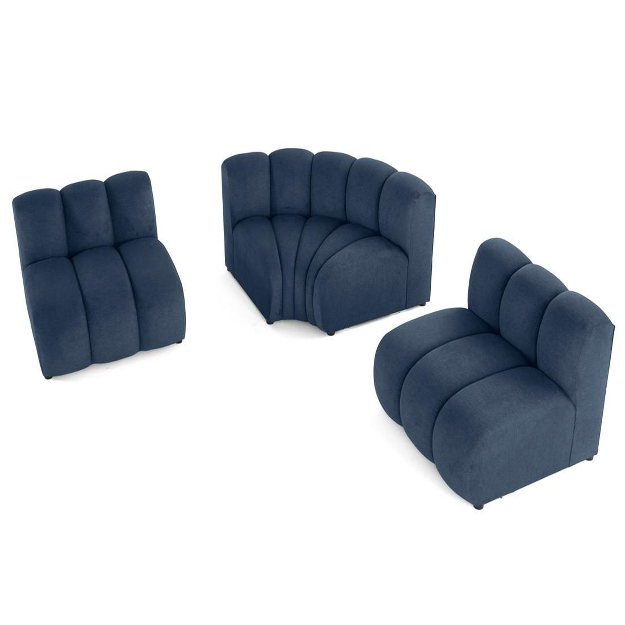 Voir la diapositive 3 : BEST MOBILIER Debbie - canapé modulable d'angle réversible 4 places en tissu texturé