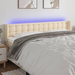 VIDAXL Tete de lit a LED Creme 183x16x78/88 cm Tissu
