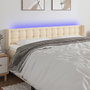Voir la diapositive 1 : VIDAXL Tete de lit a LED Creme 183x16x78/88 cm Tissu