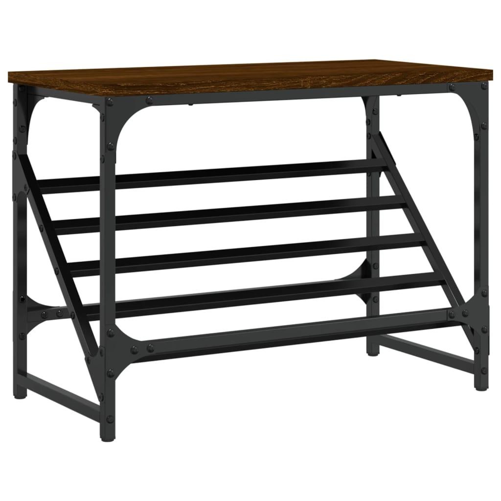 Voir la diapositive 2 : VIDAXL Etagere a chaussures chene marron 60x30x45 cm bois d'ingenierie