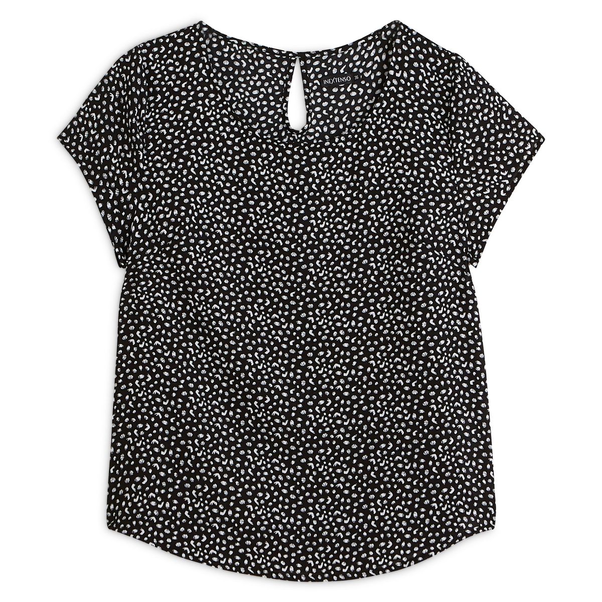 IN EXTENSO Blouse noir imprimé plumetis femme