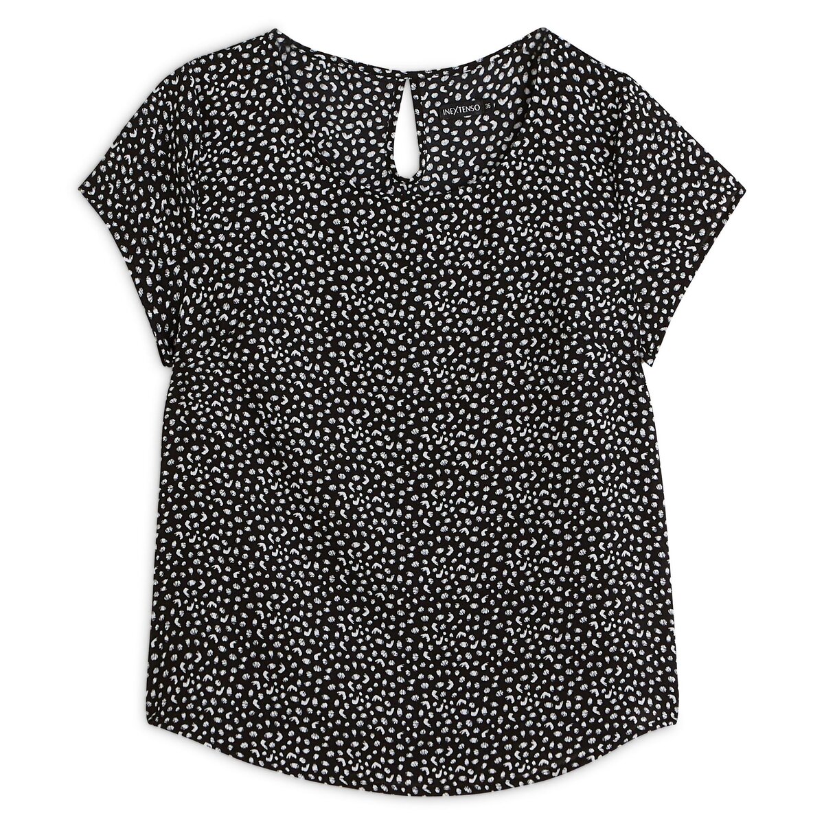 IN EXTENSO Blouse noir imprimé plumetis femme