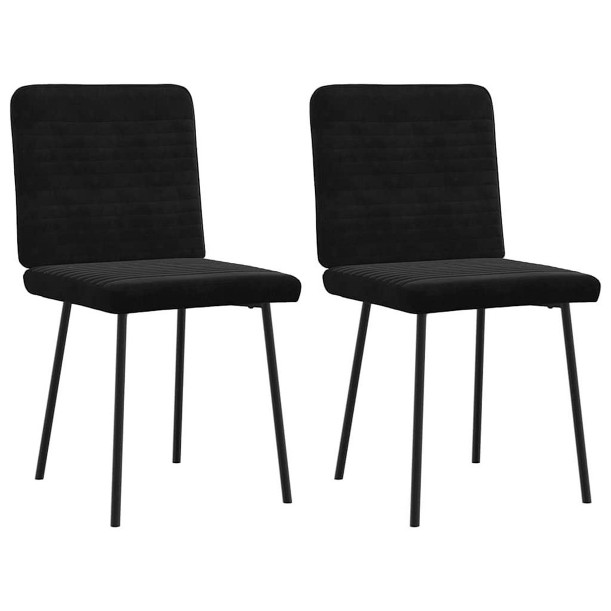 VIDAXL Chaises a manger lot de 2 Noir Velours