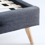 Voir la diapositive 3 : ID MARKET Lit double scandinave OSLO avec tête de lit et sommier 140 x 190 cm tissu gris anthracite