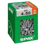 CENTRALE BRICO Lot de 400 vis acier tête fraisée torx SPAX, Diam.4 mm x L.50 mm