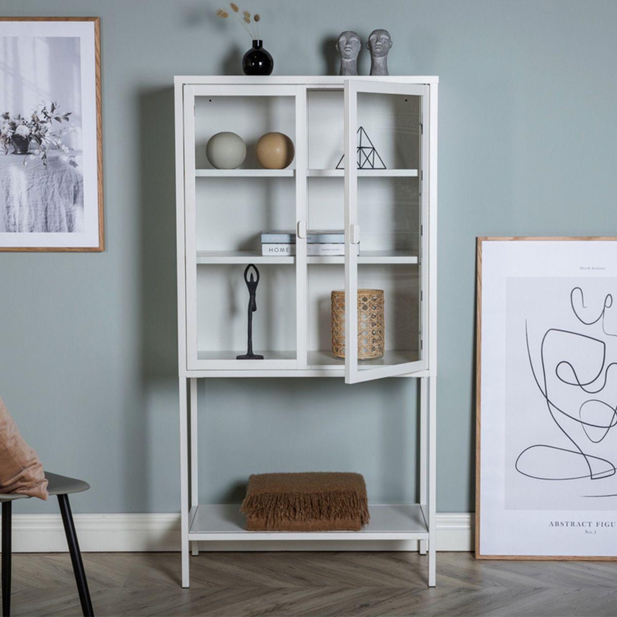 Voir la diapositive 4 : Paris Prix Vitrine 2 portes en verre  misha  150cm blanc