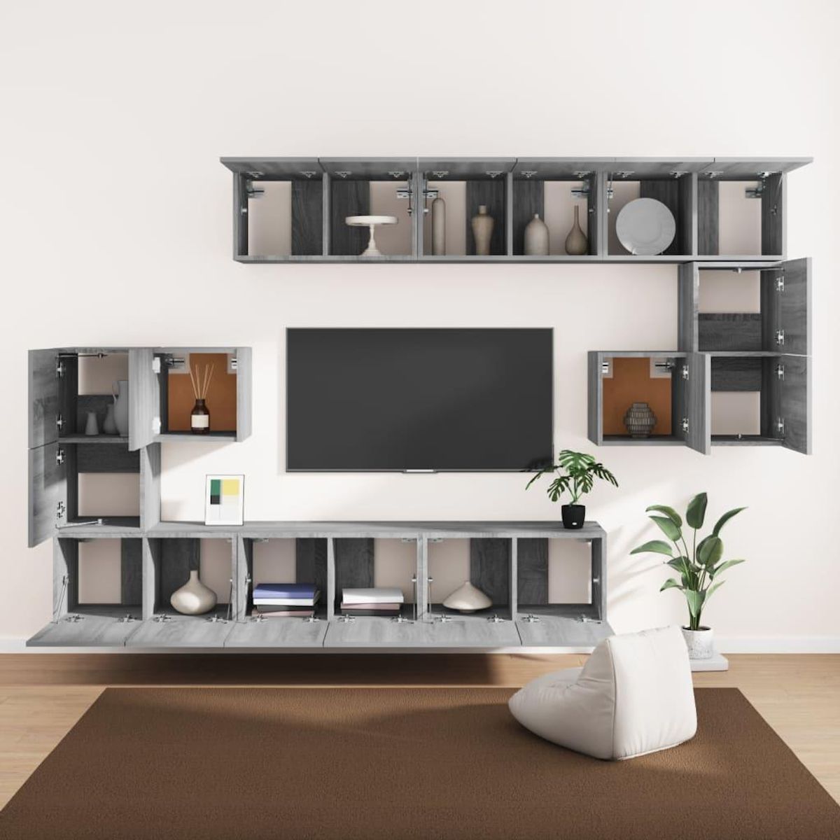 VIDAXL Ensemble de meubles TV 10 pcs Sonoma gris Bois d'ingenierie