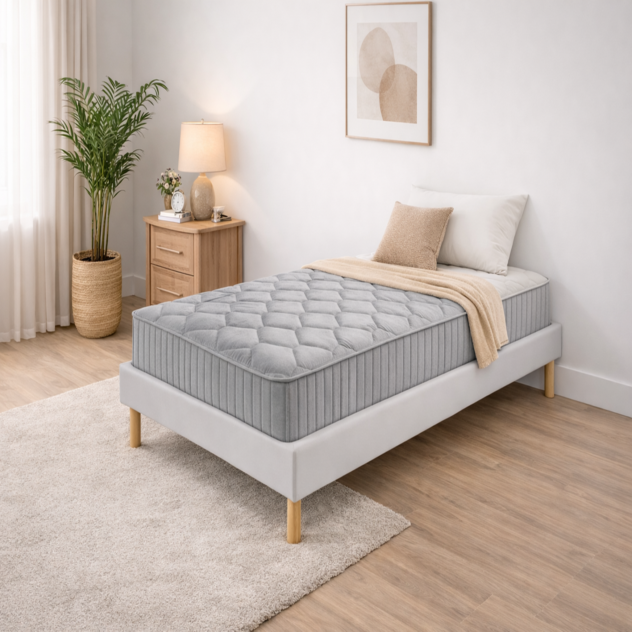Voir la diapositive 1 : KING OF DREAMS Ensemble Sommier Tapissier et Matelas Latex Accueil Moelleux