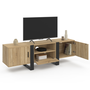Voir la diapositive 4 : ID MARKET Meuble TV 160 cm PHOENIX avec rangements bois et noir