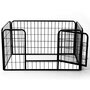 Voir la diapositive 2 : HOMCOM Luxe parc enclos acier 125L x 80l x 70H cm 4 panneaux et 1 porte pour chiens noir