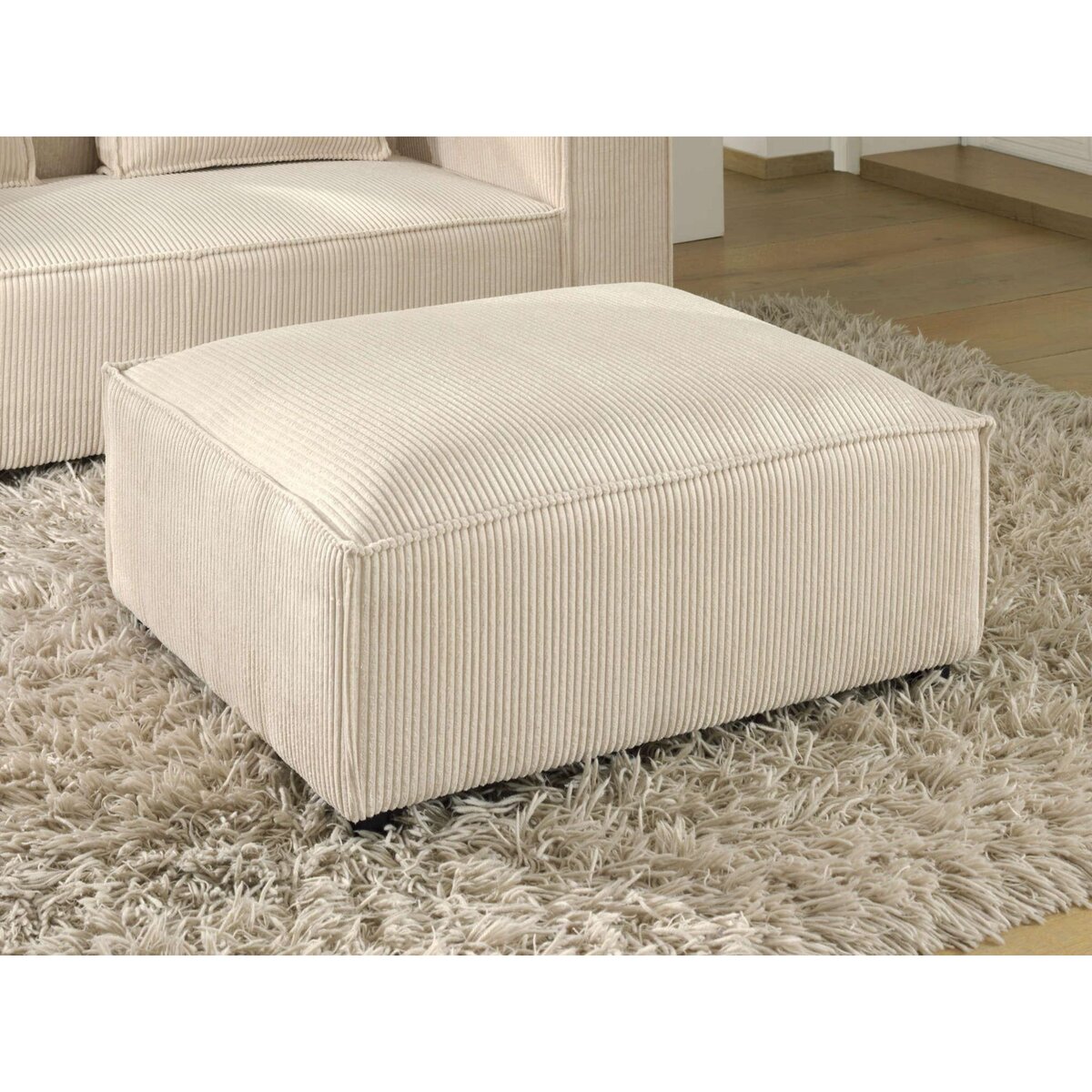 LISA DESIGN Stella - pouf en velours côtelé - style contemporain