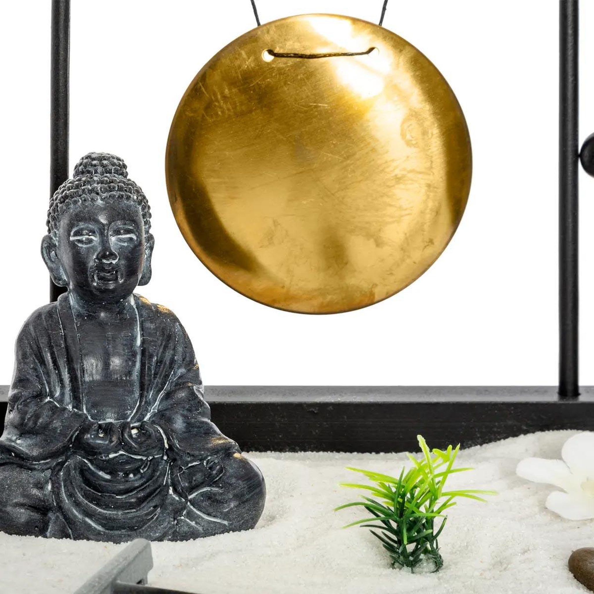 Voir la diapositive 2 : ATMOSPHERA Jardin zen bouddha  tori  26cm noir