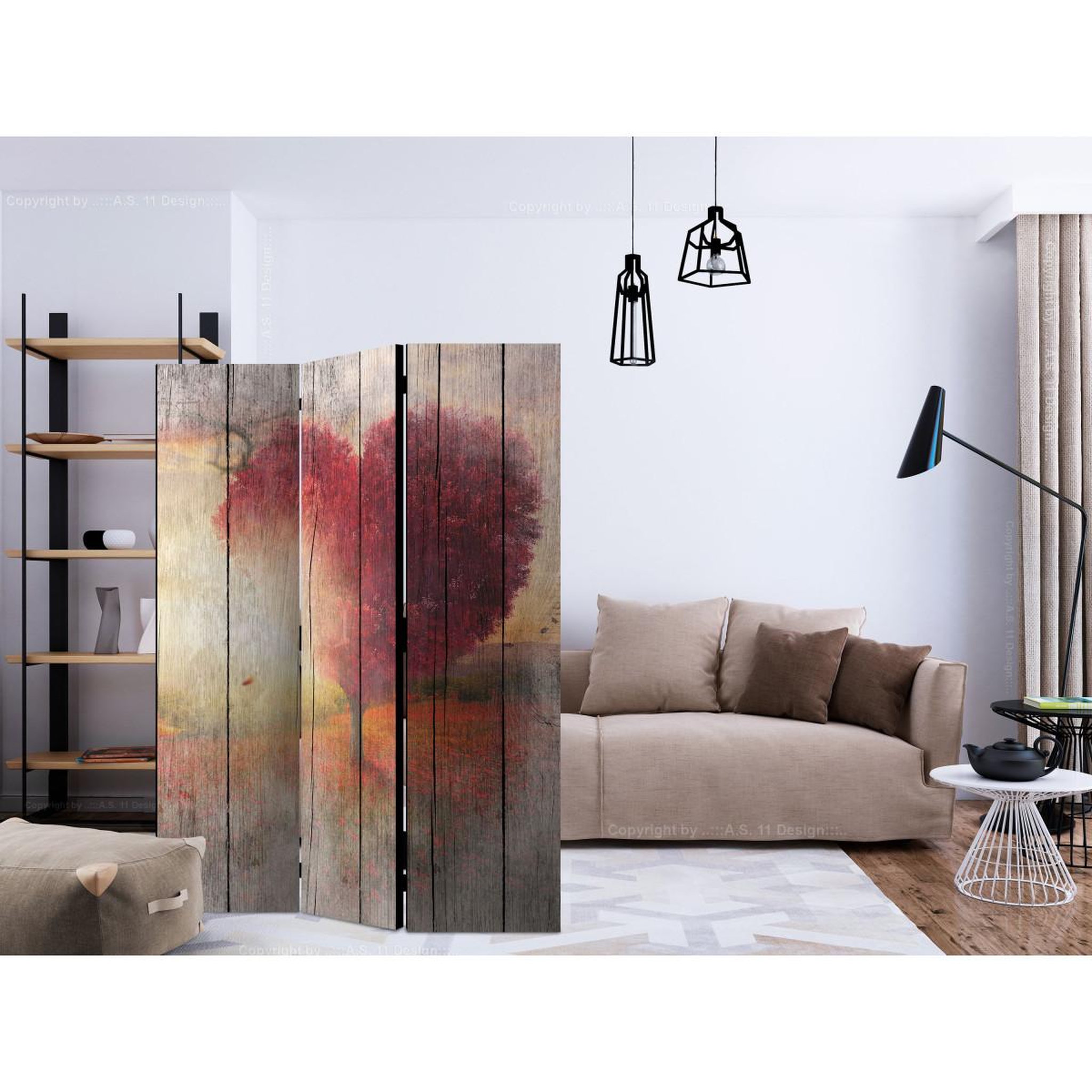 Voir la diapositive 2 : Paris Prix Paravent 3 volets  autumnal love  135x172cm