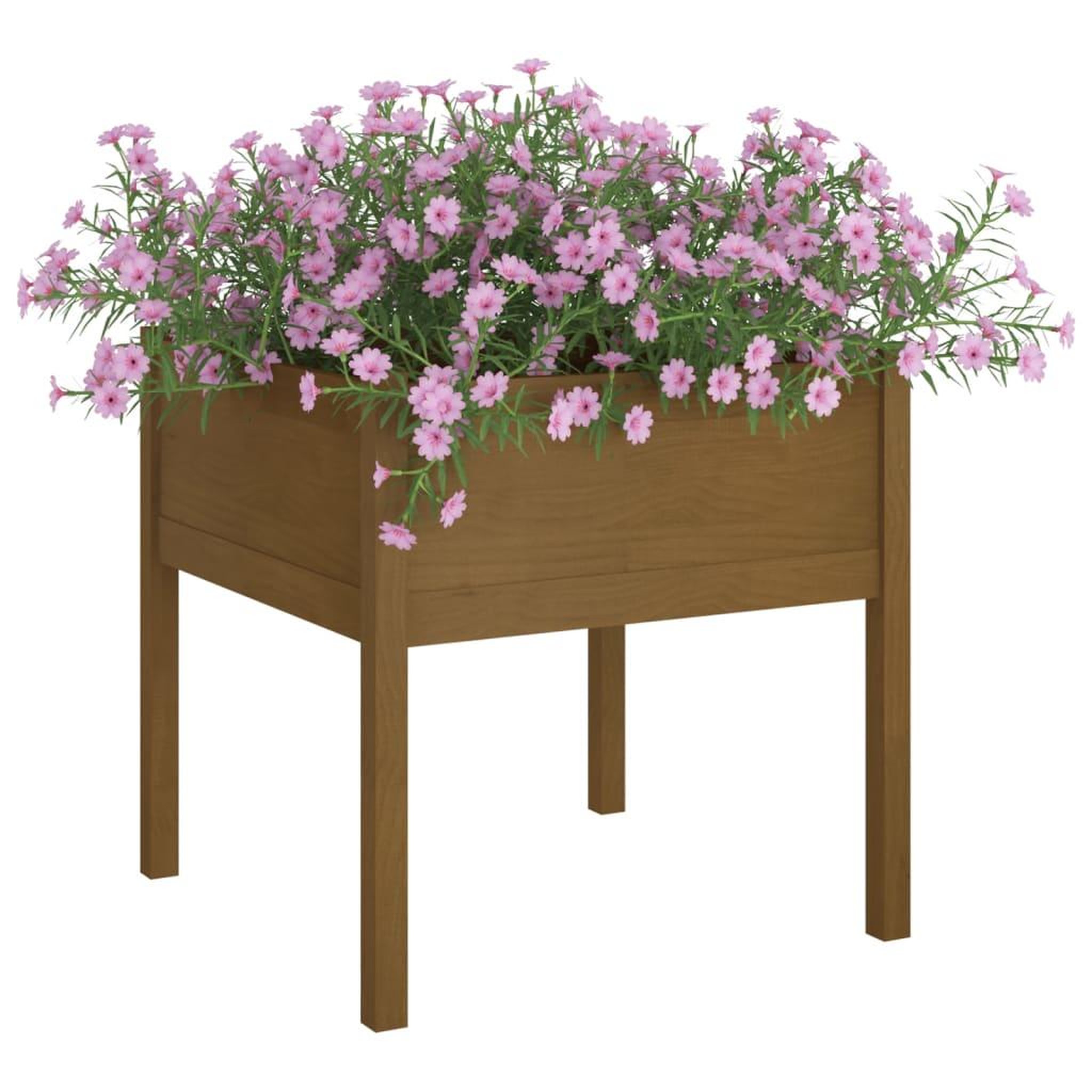 Voir la diapositive 3 : VIDAXL Jardinieres 2 pcs Marron miel 70x70x70 cm Bois de pin massif