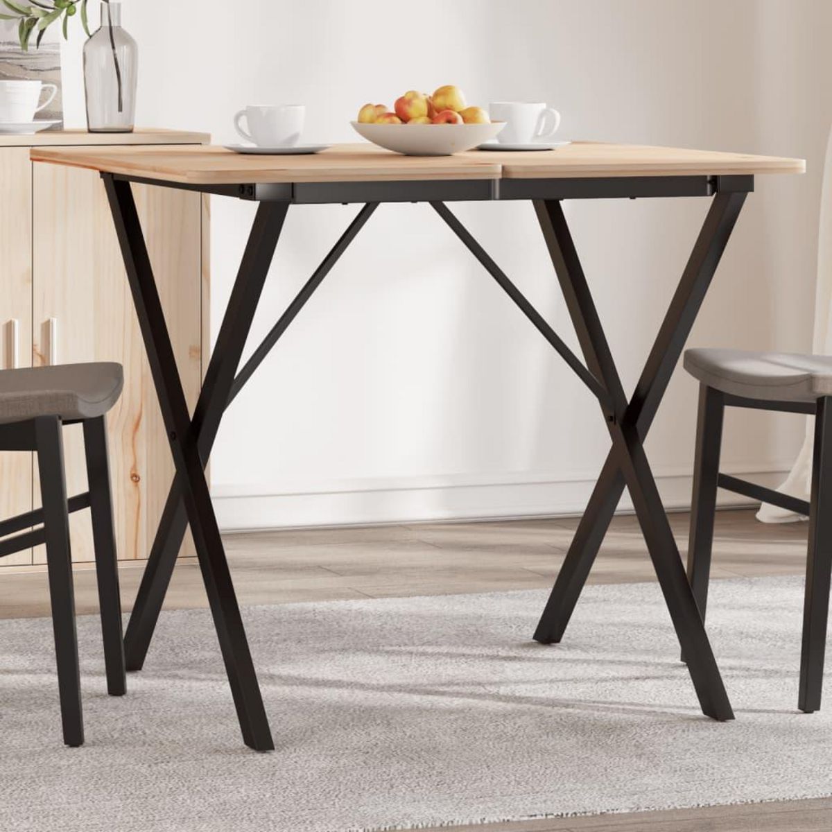 VIDAXL Pieds de table a manger cadre en X 70x70x73 cm acier