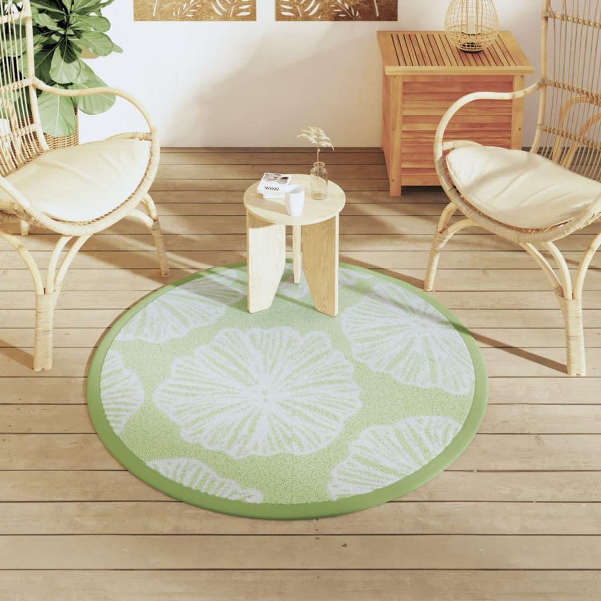 VIDAXL Tapis d'exterieur ARAKIL vert Ø120 cm PP