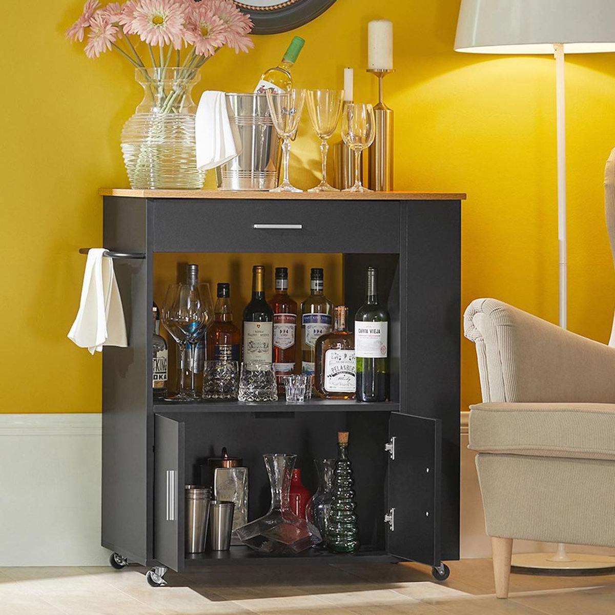 SOBUY SoBuy - Chariot De Cuisine à un tiroir - Moderne - FKW113