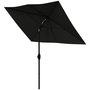Voir la diapositive 1 : OUTSUNNY Parasol rectangulaire inclinable de jardin avec manivelle métal polyester haute densité anti UV 50+ noir