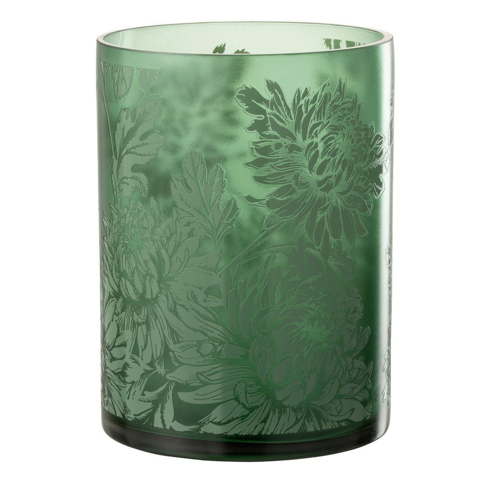 Voir la diapositive 1 : J-LINE Photophore Design en Verre  Flora  24cm Vert