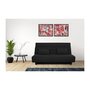 Voir la diapositive 2 : DUNLOPILLO Banquette Clic clac 2 places REVEUR - Tissu noir - Matelas DUNLOPILLO - Couchage 188x128 cm