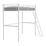 MARKET24 Lit mezzanine ELIOT 90 x 190 cm - Métal - Sommier inclus - Blanc