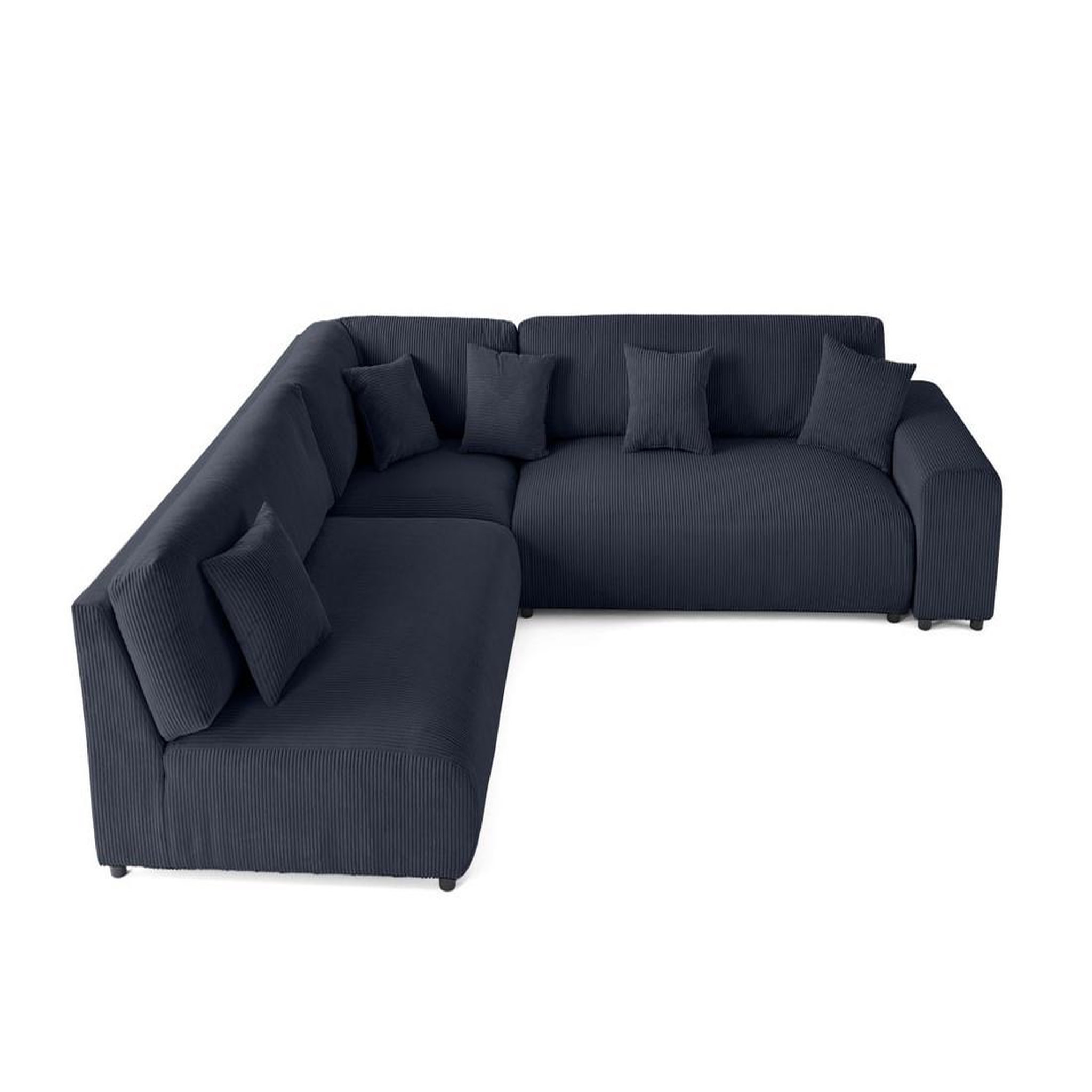 BEST MOBILIER Garance - canapé modulable d'angle gauche - 6 places - en velours côtelé. Coloris disponibles : Gris, Orange, Beige, Vert, Bleu