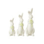 Voir la diapositive 2 : Paris Prix Lot de 3 Statuettes Lapins  Fleurs  23cm Blanc & Vert