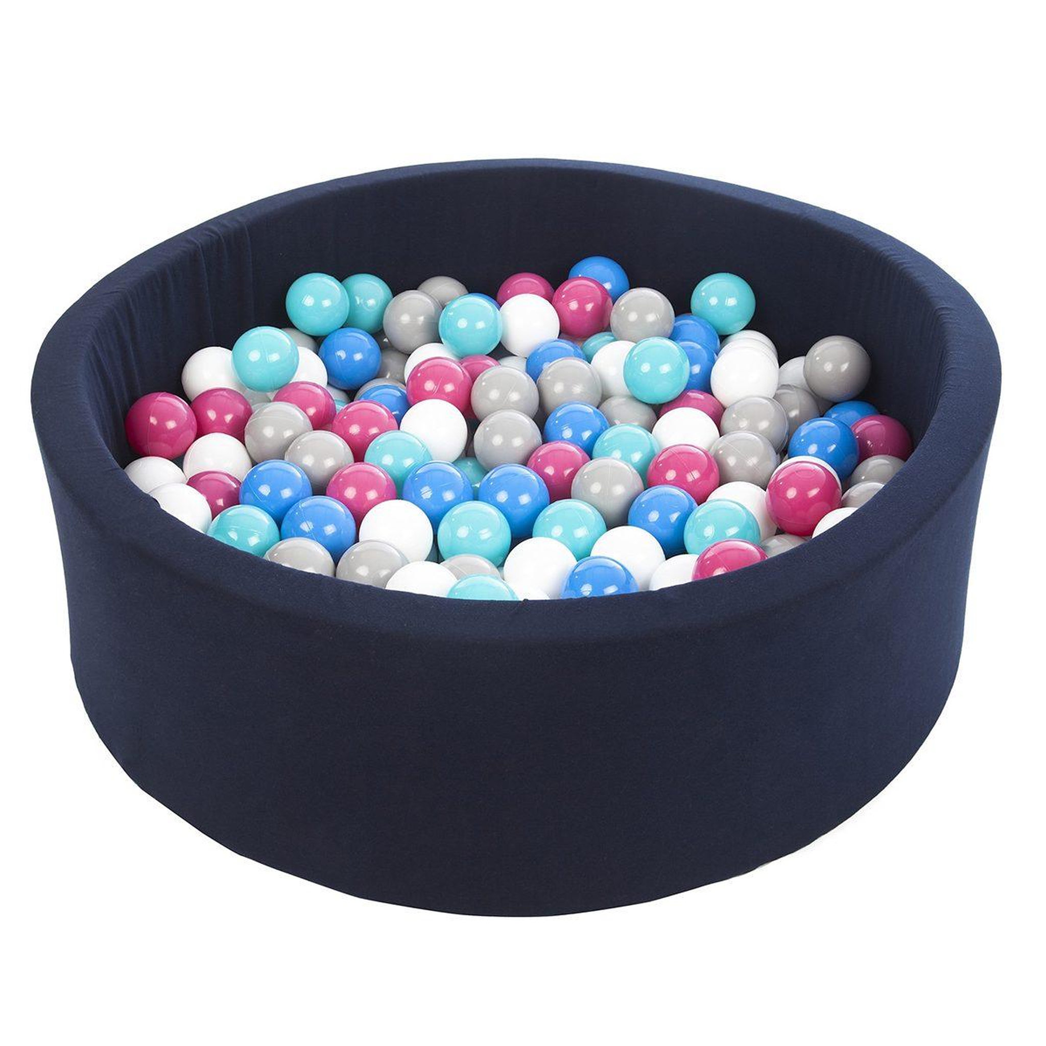 VELINDA Piscine à balles aire de jeu + 300 balles bleu marine blanc,bleu,rose,gris,turquoise
