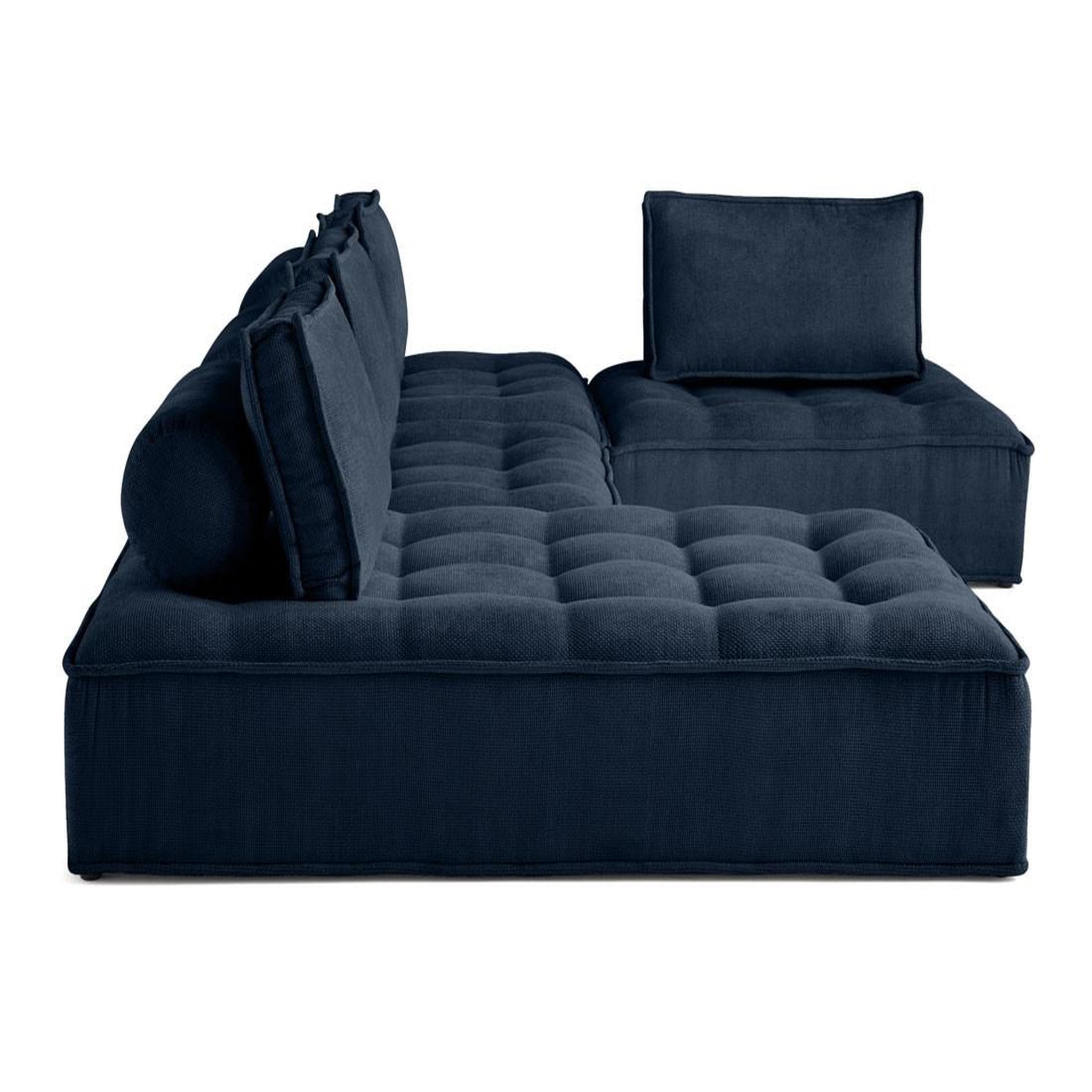 Voir la diapositive 4 : BEST MOBILIER Marisol - canapé panoramique modulable 7 places - velours texturé