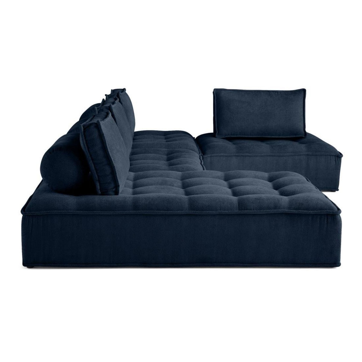 BEST MOBILIER Marisol - canapé panoramique modulable 7 places - velours texturé