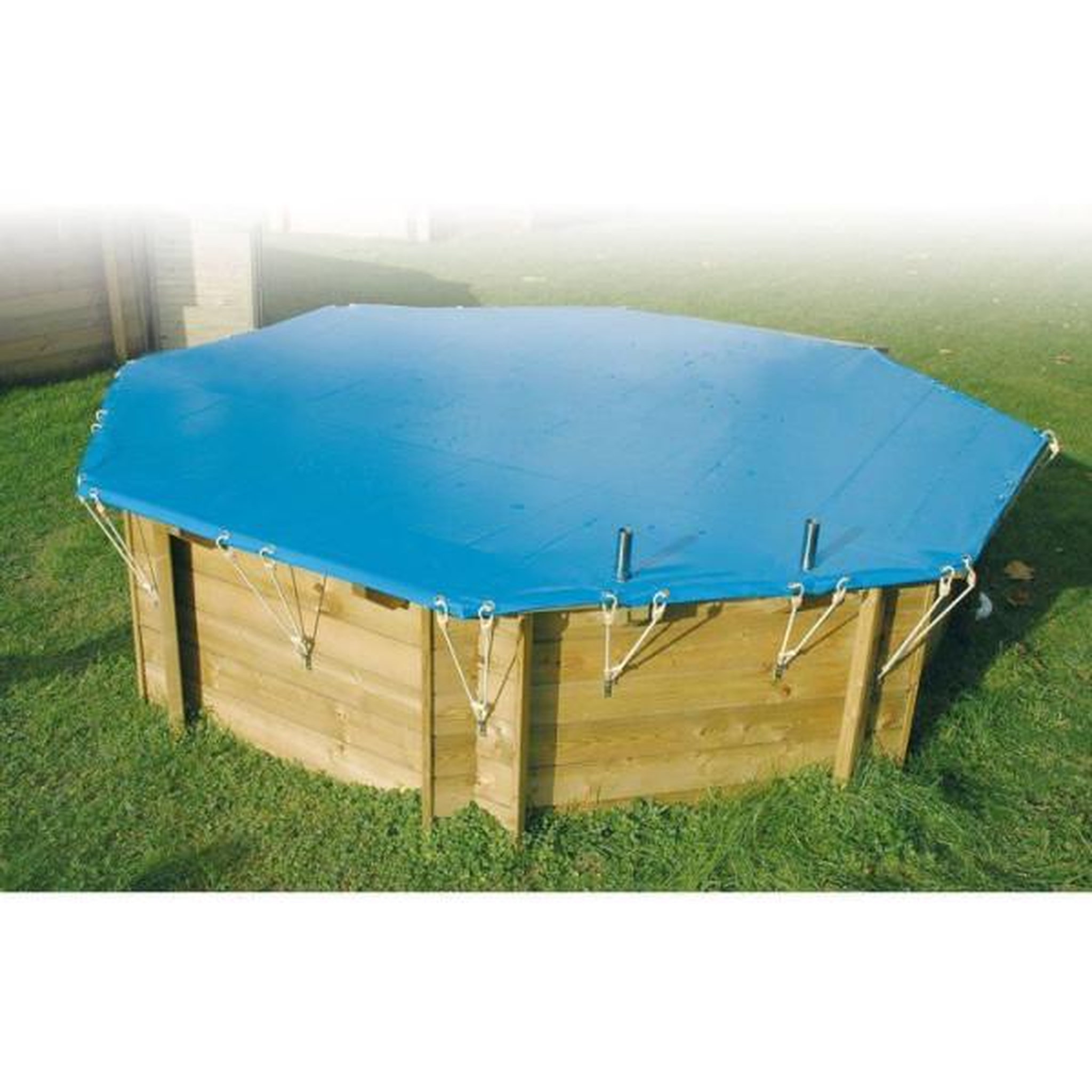 Voir la diapositive 2 : Ubbink Bâche de sécurité et hivernage - UBBINK - Pour piscine bois Ibbink - 360 cm - Bleu