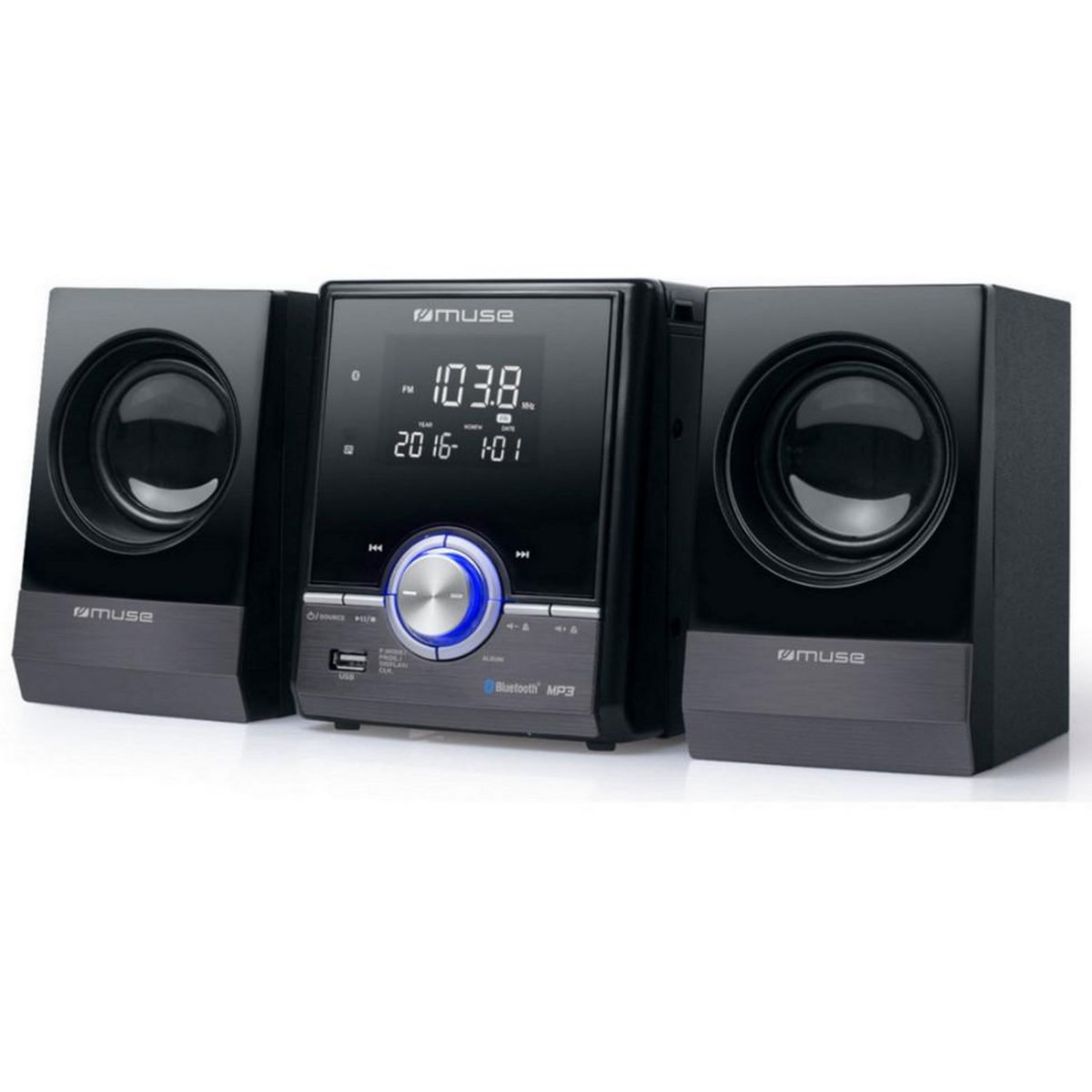 Muse Micro-chaîne 10w noir avec bluetooth - m38bt