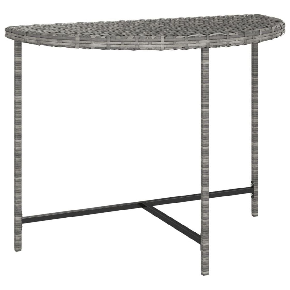VIDAXL Table de jardin Gris 100x50x75 cm Resine tressee