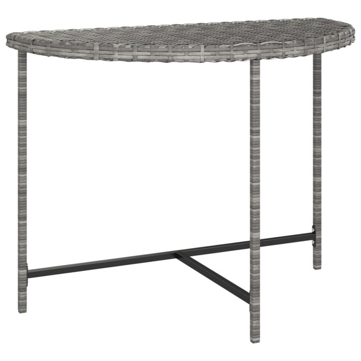 VIDAXL Table de jardin Gris 100x50x75 cm Resine tressee