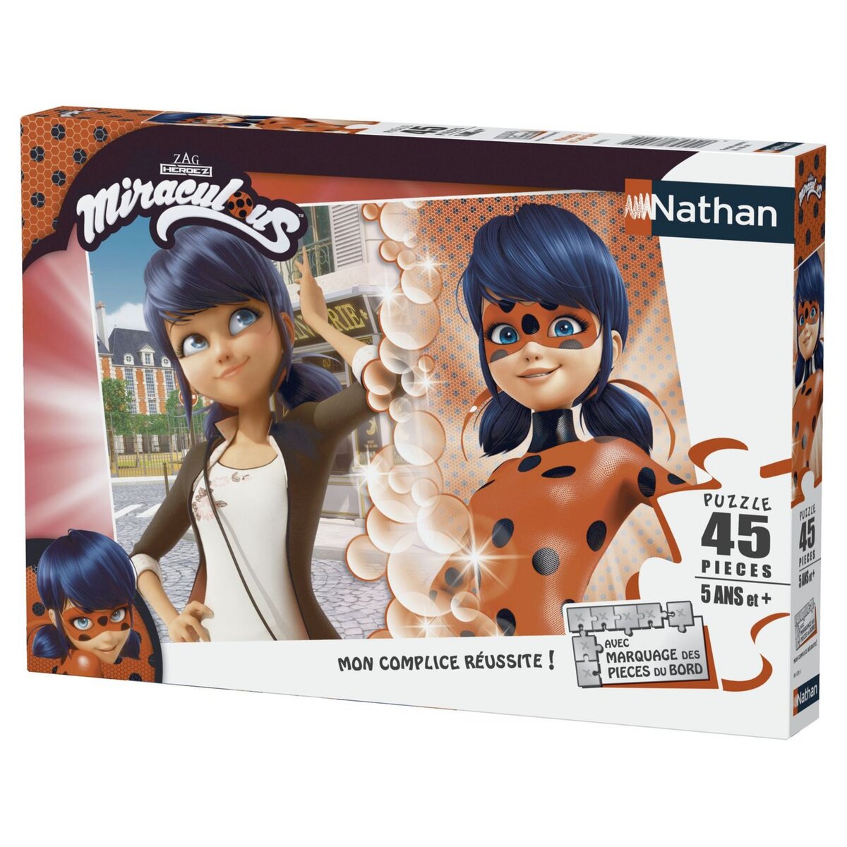 RAVENSBURGER Puzzle Nathan 45 pièces - Marinette contre Lady Bug / Miraculous