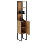 Voir la diapositive 2 : KOBI Armoire haute AURA en métal et bois - Élégance moderne pour votre salle de bain