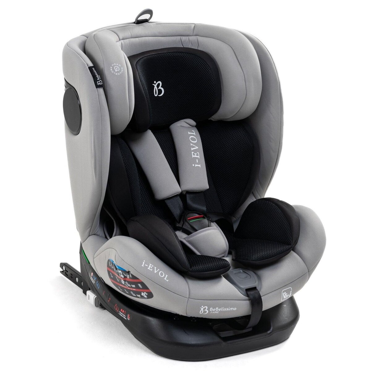 BEBELISSIMO Bebelissimo - Siège auto Isofix - pivontant 360 ° - 40-150 cm -  0-36kg- i- Evol - gris claire