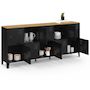 Voir la diapositive 4 : ID MARKET Buffet casier 180cm ESTER 10 portes en métal noir plateau bois design industriel