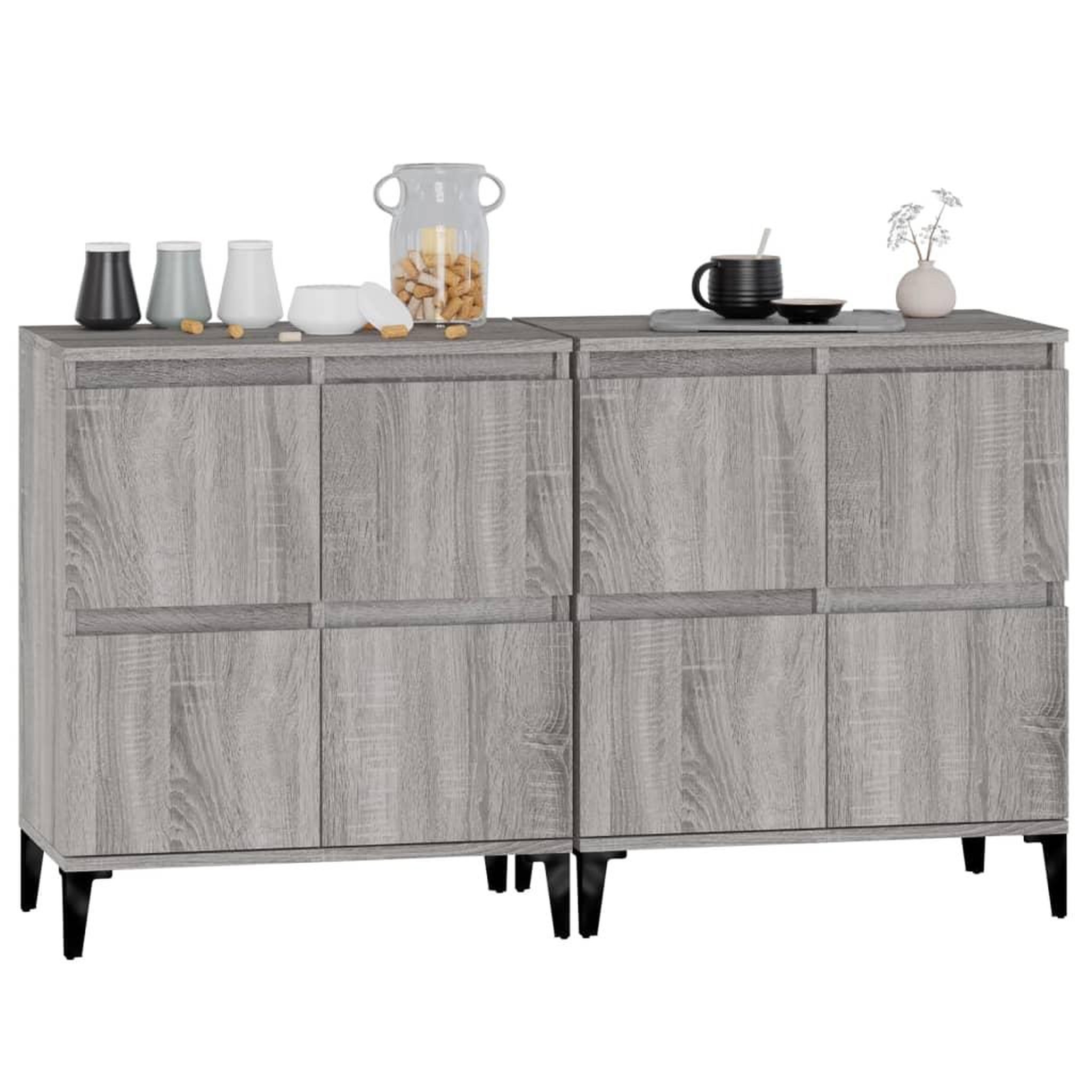 Voir la diapositive 4 : VIDAXL Buffets 2 pcs sonoma gris 60x35x70 cm bois d'ingenierie