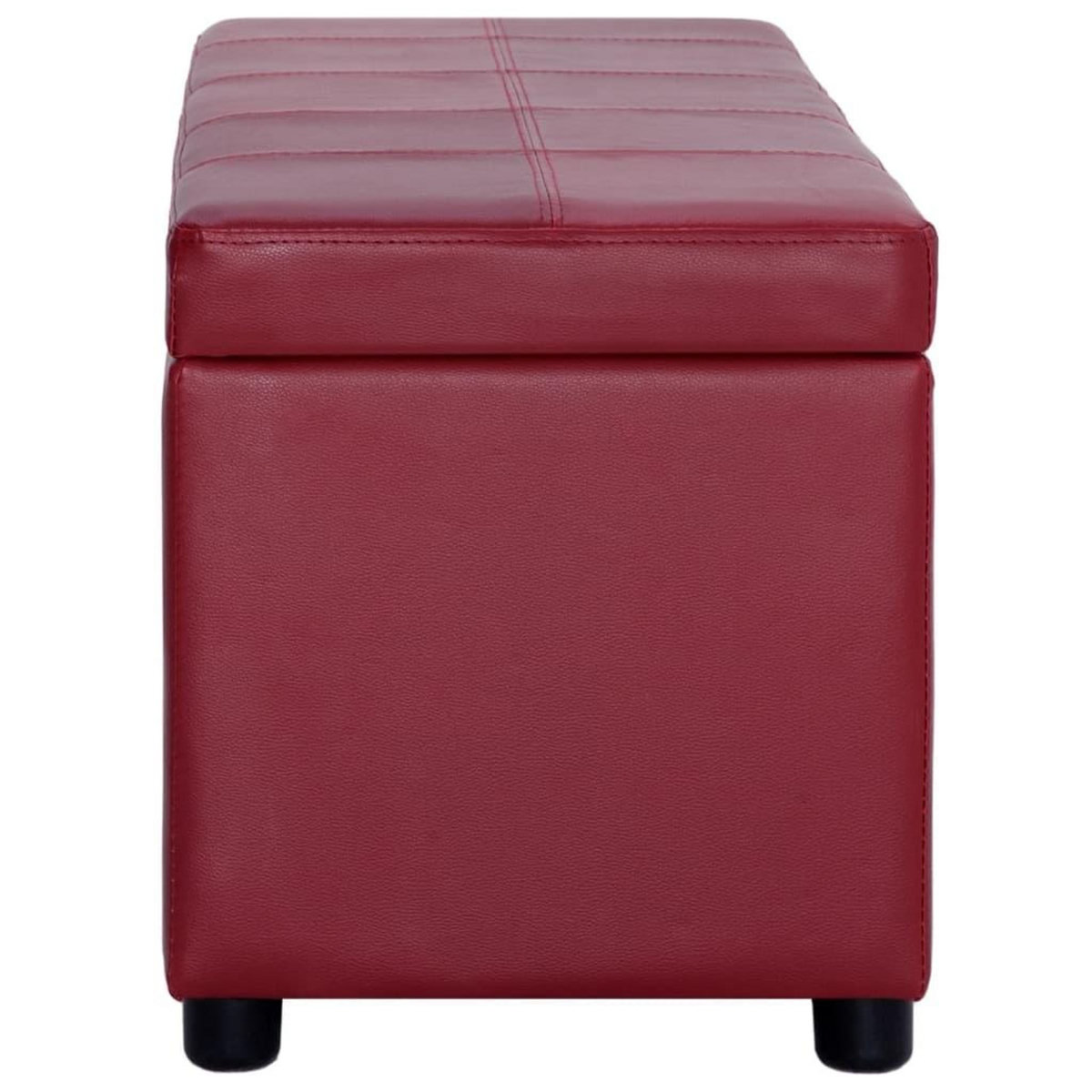 VIDAXL Banc avec compartiment de rangement 116 cm Bordeaux Similicuir