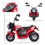 Voir la diapositive 3 : HOMCOM Moto électrique enfant chopper tout-terrain  6 V 20 W marche AV AR 3 roues effets lumineux et sonores rouge noir