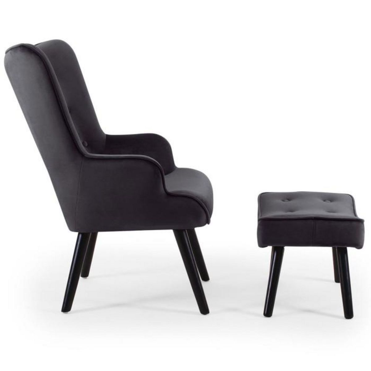 Paris Prix Fauteuil & Pouf Scandinave  Nomi  100cm Noir