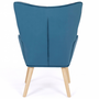 Voir la diapositive 4 : ID MARKET Fauteuil scandinave IVAR avec repose pieds en tissu patchwork et velours bleu