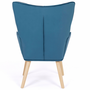 Voir la diapositive 4 : ID MARKET Fauteuil scandinave IVAR avec repose pieds en tissu patchwork et velours bleu