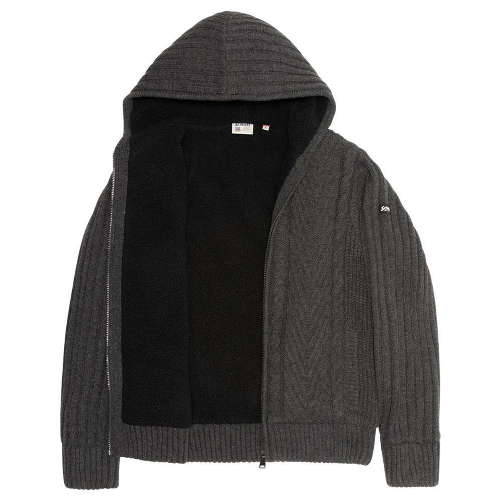 Voir la diapositive 4 : Schott Veste en sherpa zippé grisehomme schott plenzo