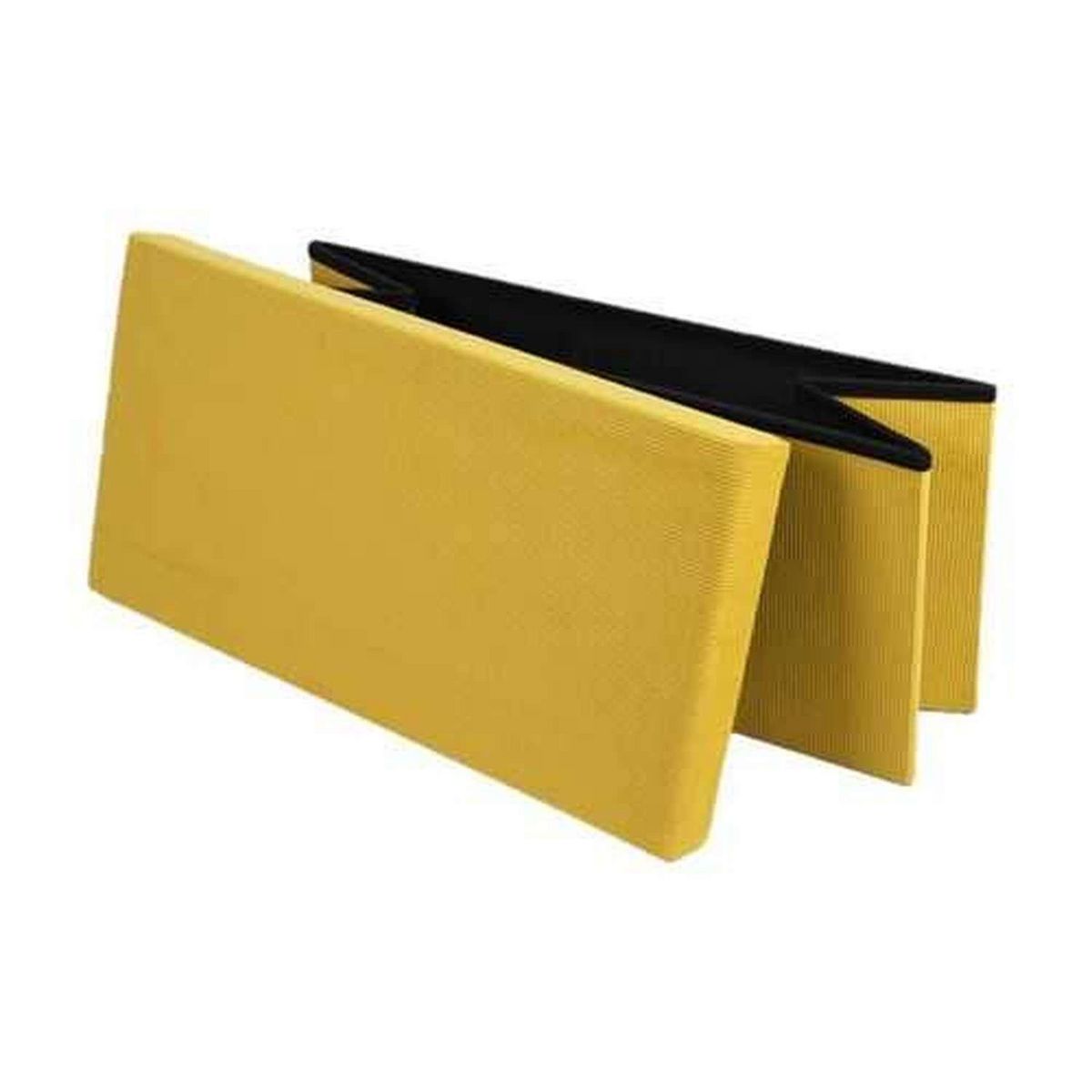 DIVERS Banc de rangement pliable Kube en velours côtelé - Jaune