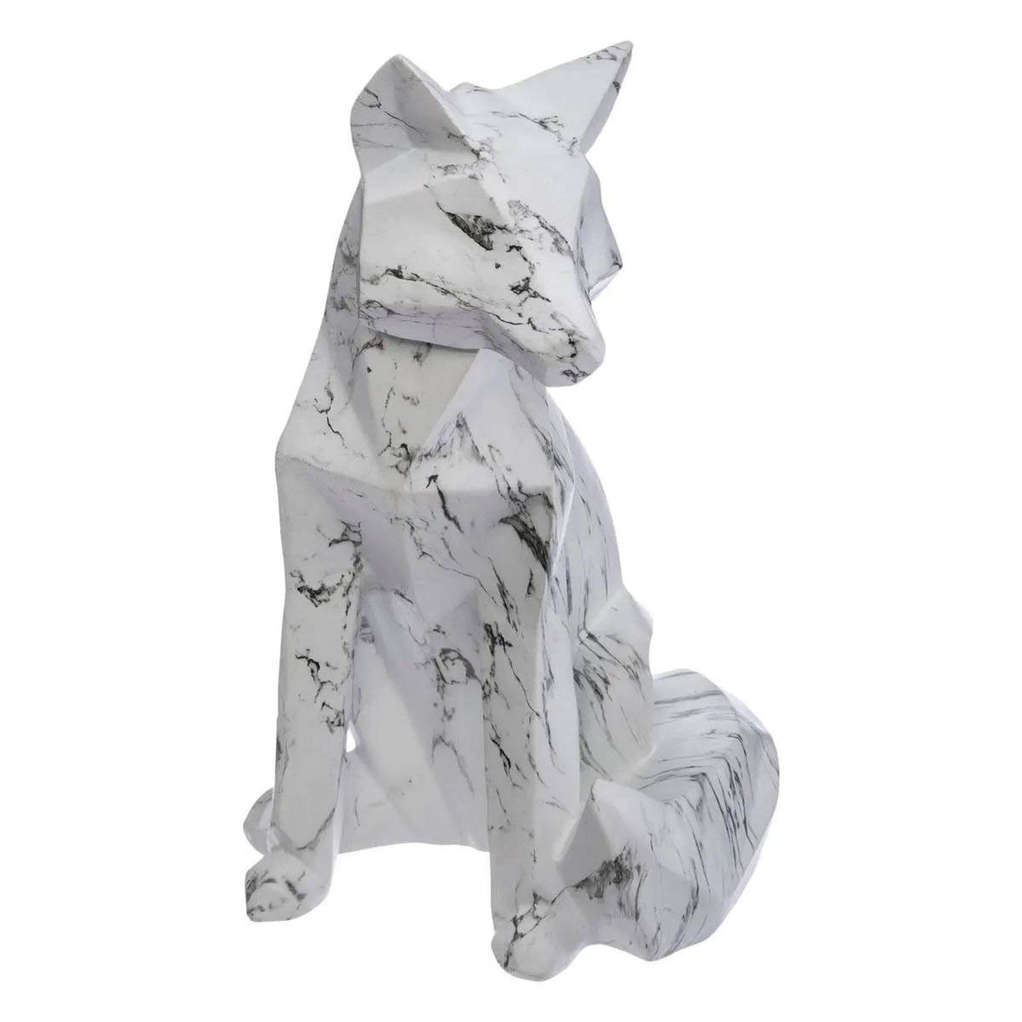 ATMOSPHERA Statuette déco origami  renard  25cm blanc