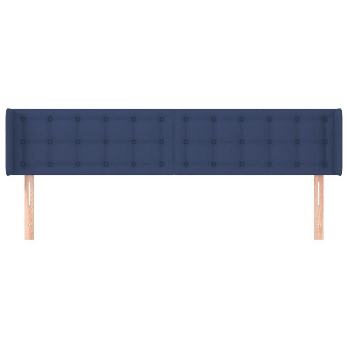 VIDAXL Tete de lit avec oreilles Bleu 163x16x78/88 cm Tissu