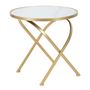Voir la diapositive 5 : Paris Prix Table d'Appoint Effet Marbre  Glam  50cm Blanc & Or