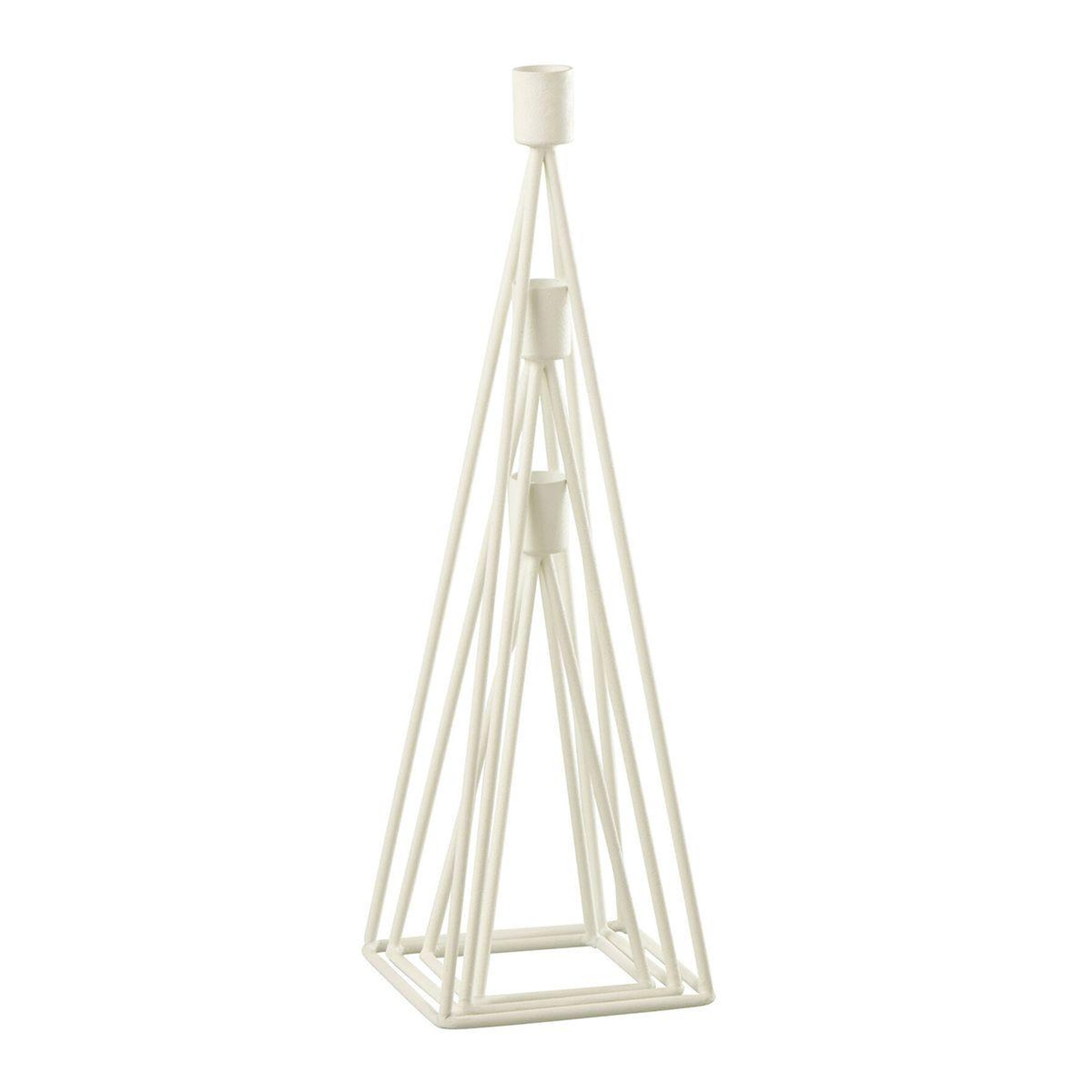 Voir la diapositive 4 : J-LINE Lot de 3 Chandeliers Design  Désiré  38cm Blanc